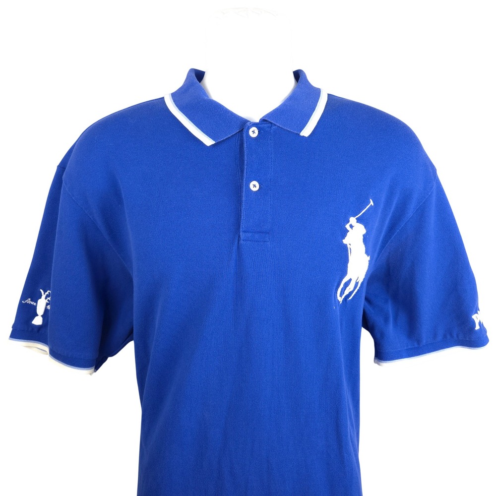 Polo Golf Ralph Lauren Mens Blue Big Pony Pro Fit Pima Cotton Polo Shirt XL